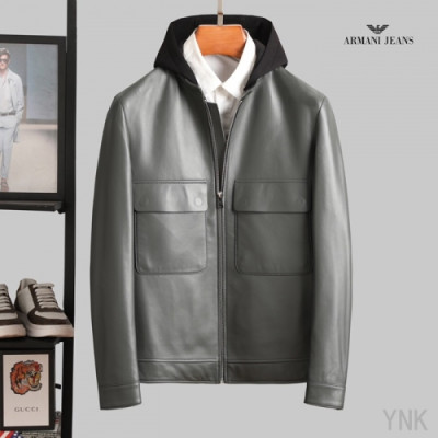 [알마니]Armani 2020 Mens Logo Casual Leather Jackets - 알마니 2020 남성 로고 캐쥬얼 가죽 자켓 Arm0761x.Size(m - 3xl).그레이