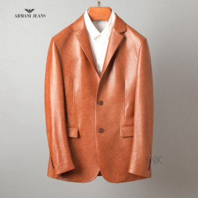 [알마니]Armani 2020 Mens Logo Casual Leather Suit Jackets - 알마니 2020 남성 로고 캐쥬얼 가죽 슈트 자켓 Arm0779x.Size(m - 3xl).브라운