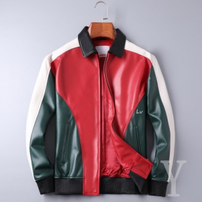 [루이비통]Louis vuitton 2020 Mens Logo Leather Jackets - 루이비통 2020 남성 로고 가죽 자켓 Lou02291x.Size(m - 3xl).레드