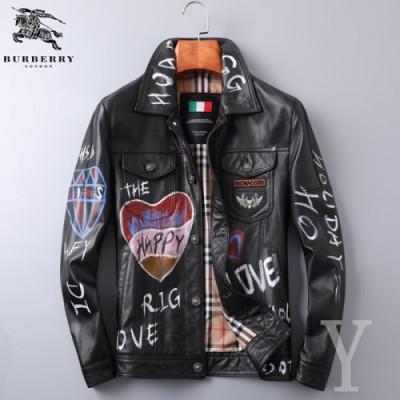 [버버리]Burberry 2020 Mens Casual Leather Jackets - 버버리 2020 남성 캐쥬얼 가죽 자켓 Bur03103x.Size(m - 3xl).블랙