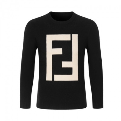 [펜디]Fendi 2020 Mens Logo Crew-neck Wool Sweaters - 펜디 2020 남성 로고 크루넥 울 스웨터 Fen0828x.Size(l - 3xl).블랙