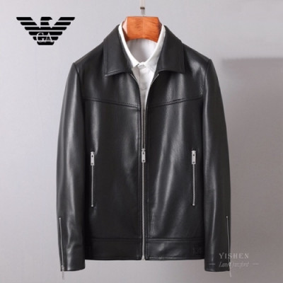 [알마니]Armani 2020 Mens Classic Leather Jackets - 알마니 2020 남성 클래식 캐쥬얼 가죽 자켓 Arm0787x.Size(m - 3xl).블랙