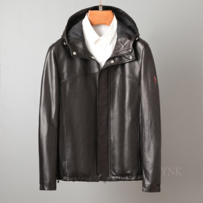 [프라다]Prada 2020 Mens Logo Casual Leather Jacket - 프라다 2020 남성 로고 캐쥬얼 가죽 자켓 Pra01153x.Size(m - 3xl).블랙