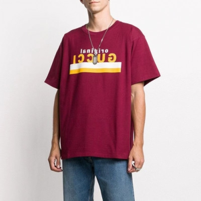 [매장판]Gucci 2020 Mm/Wm Logo Cotton Short Sleeved Tshirts - 구찌 2020 남/녀 로고 코튼 반팔티 Guc03116x.Size(xs - l).버건디