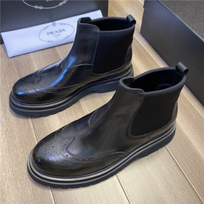 Prada 2020 Men's Leather Ankle Boots - 프라다 2020 남성용 레더 앵글부츠 , PRAS0588, Size(240-275), 블랙