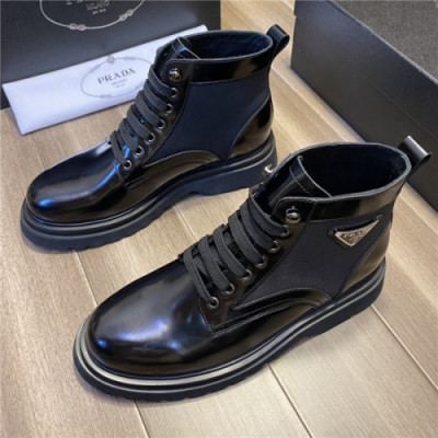 Prada 2020 Men's Leather Ankle Boots - 프라다 2020 남성용 레더 앵글부츠 , PRAS0589, Size(240-275), 블랙