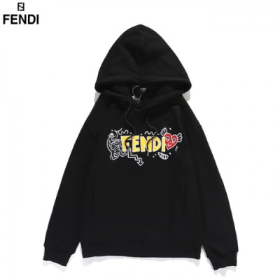 [펜디]Fendi 2020 Mens Logo Casual Cotton Hoodie - 펜디 2020 남성 로고 캐쥬얼 코튼 후디 Fen0840x.Size(m - 2xl).블랙