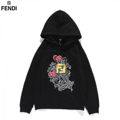 [펜디]Fendi 2020 Mens Logo Casual Cotton Hoodie - 펜디 2020 남성 로고 캐쥬얼 코튼 후디 Fen0842x.Size(m - 2xl).블랙