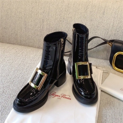 Rogger Vivier 2020 Women's  Leather Ankle Boots - 로저비비에 2020 여성용 레더 앵글부츠, RVS0145, Size(225-255), 블랙
