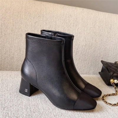 Chanel 2020 Women's Leater Ankle Boots - 샤넬 2020 여성용 레더 앵글부츠 CHAS0458,Size(225-255).블랙
