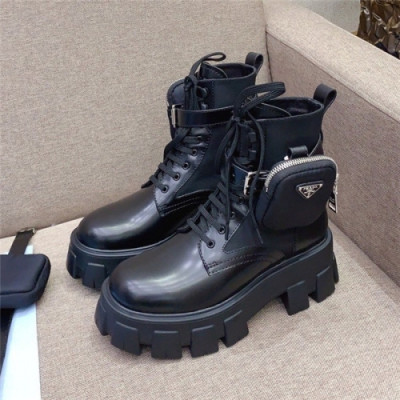 Prada 2020 Women's Leather Ankle Boots - 프라다 2020 여성용 레더 앵글부츠 , PRAS0598, Size(225-255), 블랙