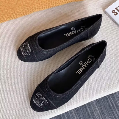 Chanel 2020 Women's Denim Flat - 샤넬 2020 여성용 데님 플렛 CHAS0461,Size(225-255).블랙