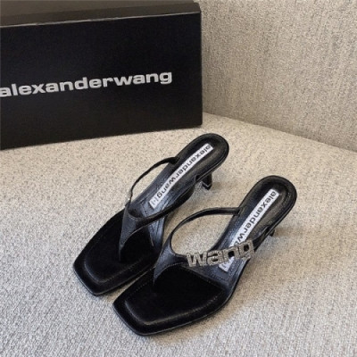 Alexander 2020 Wang Women's Middle Heel Flip Flops - 알렉산더왕 2020 여성용 미드힐 핏플랍 , ALWS0031, Size(225-255), 블랙