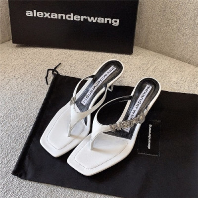 Alexander 2020 Wang Women's Middle Heel Flip Flops - 알렉산더왕 2020 여성용 미드힐 핏플랍 , ALWS0033, Size(225-255), 화이트