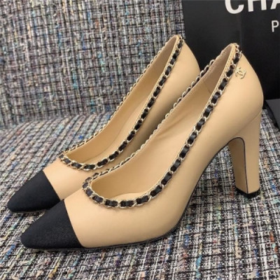 Chanel 2020 Women's Leather High Heel - 샤넬 2020 여성용 레더 하이힐, CHAS0463,Size(225-255).베이지