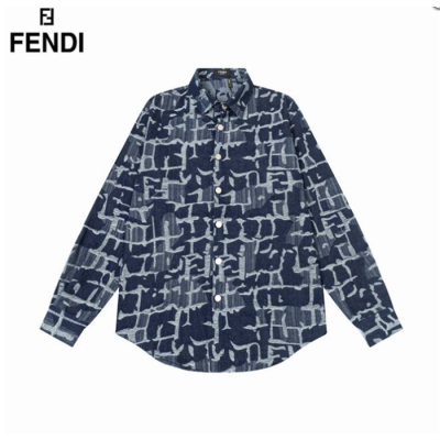 펜디 남성 블루 셔츠 - Fendi Mens Blue Shirts - fec0844x