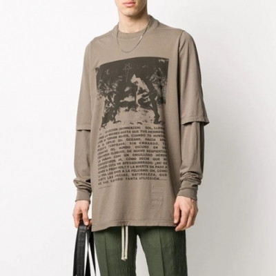 [릭오웬스]Rick Owens 2020 Mens Logo Cotton man-to-man - 릭오웬스 2020 남성 로고 코튼 맨투맨 Ric0079x.Size(s - xl).카멜