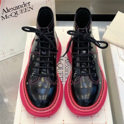 Alexander Mcqueen 2020 Leather Ankle Boots - 알렉산더 맥퀸 2020 레더 앵글부츠,  AMQS0175,Size(225 - 255).블랙