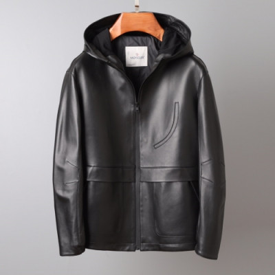 [몽클레어]Moncler 2020 Mens Patch Logo Modern Leather Jackets - 몽클레어 2020 남성 패치 로고 모던 가죽 자켓 Moc01918x.Size(m - 3xl).블랙