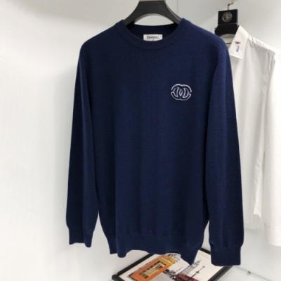 [샤넬]Chanel 2020 Mans 'cc' Logo Crew-neck Sweaters - 샤넬 2020 여성 'cc' 로고 크루넥 스웨터 Cnl0619x.Size(m - 2xl).네이비