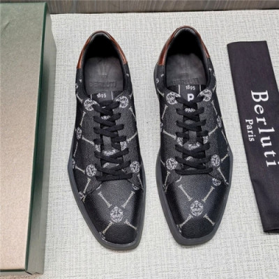 Berluti 2020 Men's Leather Sneakers - 벨루티 2020 남성용 레더 스니커즈, Size(240-275),BERTS0129, 블랙