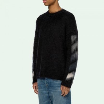 [오프화이트]Off-white 2020 Mm/Wm Brush Mohair Knit Sweater - 오프화이트 2020 남자 브러쉬 모헤어 니트 스웨터 Off0592x.Size(s - l).블랙