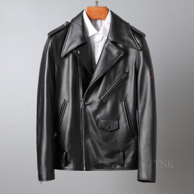 [로에베]Loewe 2020 Mens Logo Casual Leather Jacket - 로에베 2020 남성 로고 캐쥬얼 가죽 자켓 Loe0311x.Size(m - 3xl).블랙