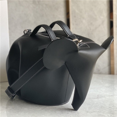 [로에베] Loevve 2020 Men's Leather Elephant Shoulder Bag, 30cm - 로에베 2020 남성용 레더 엘리펀트  숄더백, 30cm, LOEB0459, 블랙