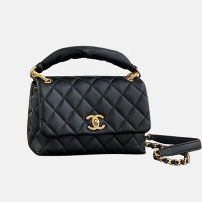 [샤넬] Chanel Custom 2020 Women's Leather Tote Shoulder Bag , 24cm - 샤넬 커스텀급 2020 여서용 레더 토트 숄더백, 24cm, CHAB1571,블랙