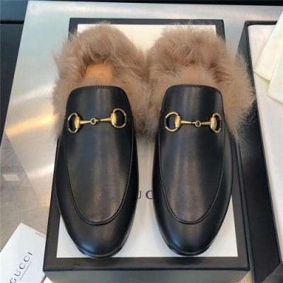 Gucci 2020 Women's Leather Wool Slipper - 구찌 2020 여성용 레더 울 슬리퍼,Size(225-255),GUCS1218,블랙