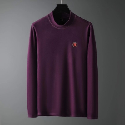 [에르메스]Hermes 2020 Mens Turtle-neck Casual Cotton Tshirts- 에르메스 2020 남성 터틀넥 캐쥬얼 코튼 긴팔티 Her0544x.Size(m - 3xl).퍼플