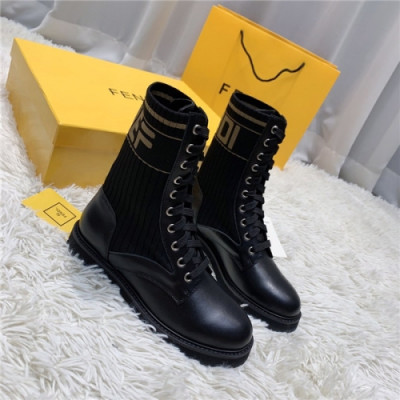 Fendi 2020 Women's Leatehr Ankle Boots - 펜디 2020 여서용 레더 앵글부츠, Size(225-255), FENS0341,블랙