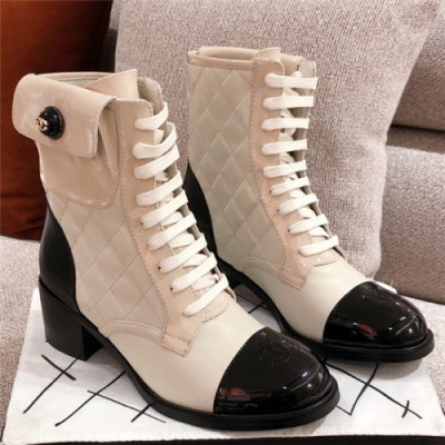 Chanel 2020 Women's Leather Ankle Boots - 샤넬 2020 여성용 레더 앵글부츠, Size(225-255), CHAS0476,화이트