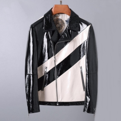 [발렌티노]Valentino 2020 Mens Logo Casual Leather Jacket - 발렌티노 2020 남성 로고 캐쥬얼 가죽 자켓 Val0439x,Size(m - 3xl).블랙