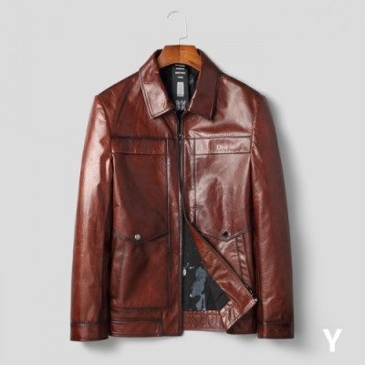[디올]Dior 2020 Mens Logo Modern Leather Jacket - 디올 2020 남성 모던 가죽 자켓 Dio0928x.Size(m - 3xl).브라운