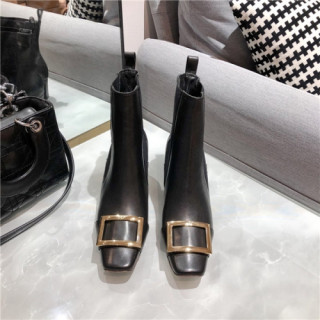 Rogger Vivier 2020 Women's Leather Ankle Boots - 로저비비에 2020 여서용 레더 앵글부츠,Size(225-255)，RVS0160,블랙