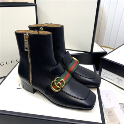 Gucci 2020 Women's Leather Ankle Boots - 구찌 2020 여서용 레더 앵글부츠,Size(225-255),GUCS1246,블랙