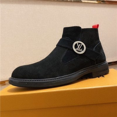 Louis Vuitton 2020 Men's Leather Ankle Boots - 루이비통 2020 남서용 레더 앵글부츠,Size(240-275),LOUS1465,블랙