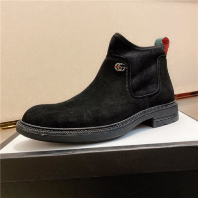 Gucci 2020 Men's Leather Ankle Boots - 구찌 2020 남성용 레더 앵글부츠,Size(240-275),GUCS1249,블랙