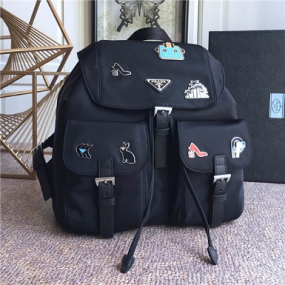 [프라다] Prada 2020 Women's Nylon Backpack,31cm - 프라다 2020 여서용 네일론 백팩,31cm,PRAB0197,블랙