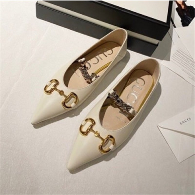 Gucci 2020 Women's Leather Flat - 구찌 2020 여서용 레더 플렛,Size(225-255),GUCS1252,화이트