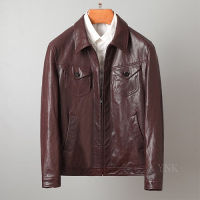 [루이비통]Louis vuitton 2020 Mens Logo Leather Jackets - 루이비통 2020 남성 로고 가죽 자켓 Lou02403x.Size(m - 3xl).브라운
