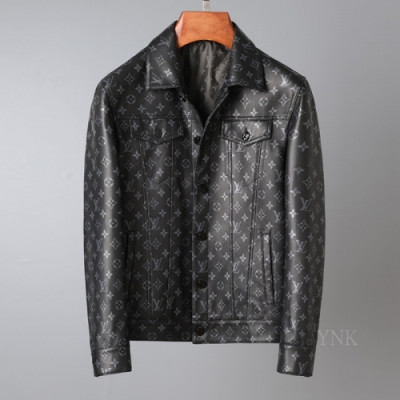 [루이비통]Louis vuitton 2020 Mens Logo Leather Jackets - 루이비통 2020 남성 로고 가죽 자켓 Lou02404x.Size(m - 3xl).블랙