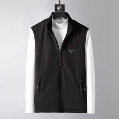 [프라다]Prada 2020 Mens Logo Linen Vest  - 프라다 2020 남성 로고 린넨 조끼 Pra01181x.Size(m - 3xl).블랙
