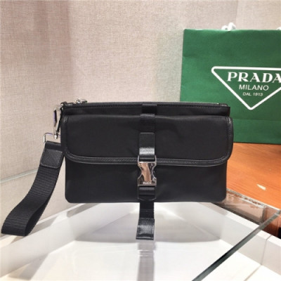 [프라다] Prada 2020 Men's Nylon Clutch Bag,23cm - 프라다 2020 남성용 네일론 클러치백,23cm,PRAB0230,블랙