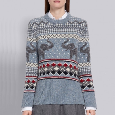 [톰브라운]Thom Browne 2020 Womens Strap Crew-neck Wool Sweaters - 톰브라운 2020 여성 스트랩 크루넥 울 스웨터 Thom01089x.Size(s - xl).블루