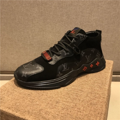 Louis Vuitton 2020 Men's Leather Sneakers - 루이비통 2020 남서용 레드 스니커즈,Size(240-275),LOUS1478,블랙