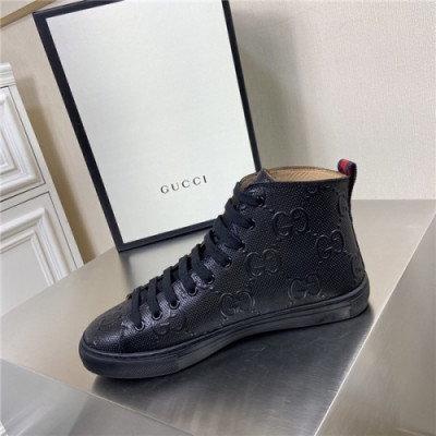 Gucci 2020 Men's Leather Sneakers - 구찌 2020 남성용 레더 스니커즈,Size(240-275),GUCS1256,블랙