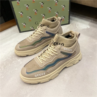 Gucci 2020 Men's Leather Sneakers - 구찌 2020 남성용 레더 스니커즈,Size(240-275),GUCS1258,베이지