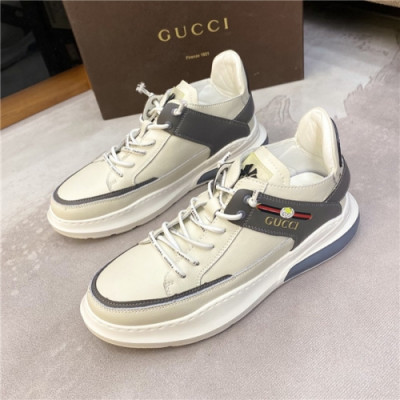 Gucci 2020 Men's Leather Sneakers - 구찌 2020 남성용 레더 스니커즈,Size(240-275),GUCS1259,화이트